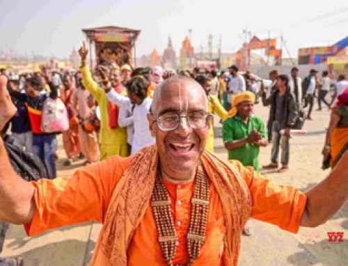 Book Distribution Travelling Party reaches Maha Kumbh